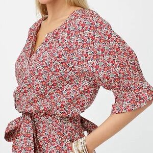 J.Crew Liberty Floral Red Women's Romper - Size XS
